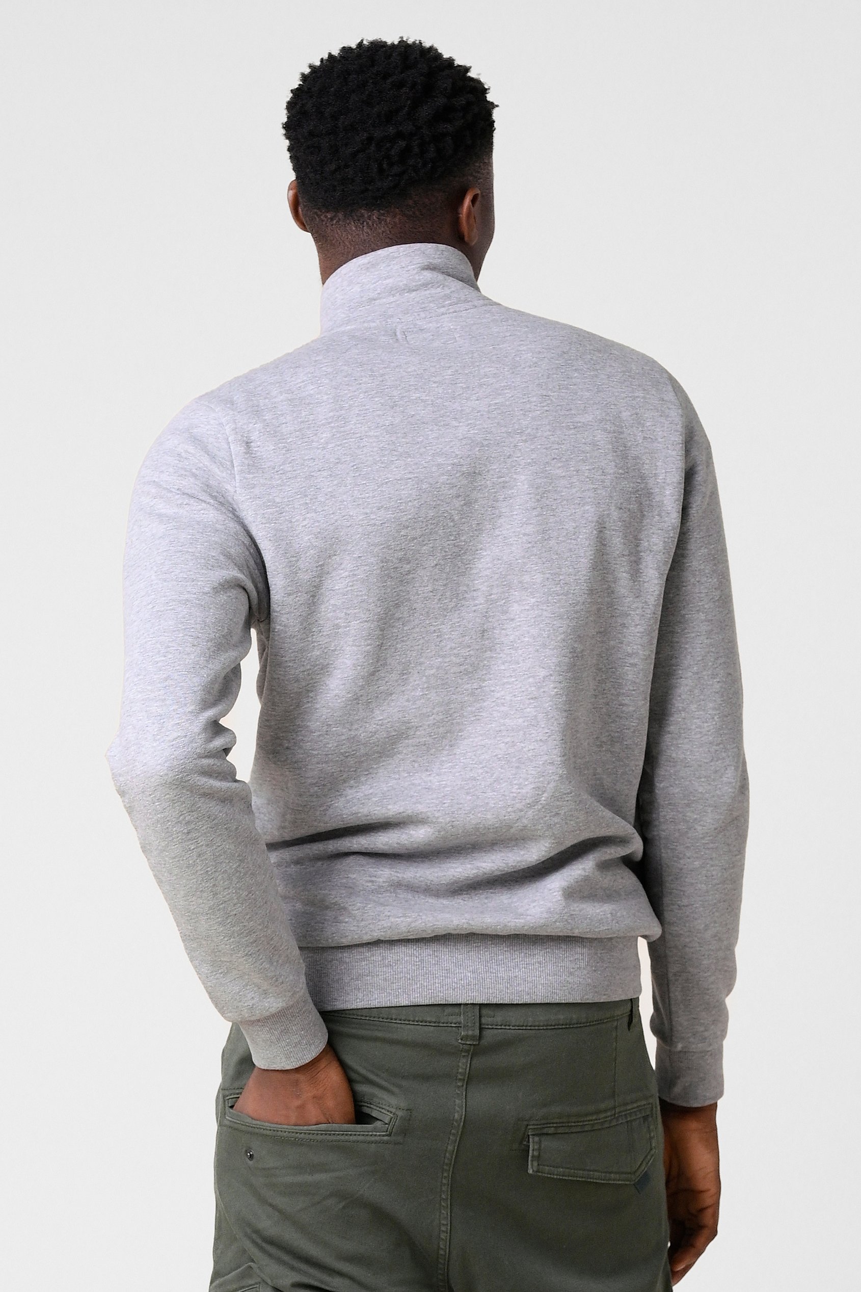 Mens Zip-Up Mock Neck Sweatshirt