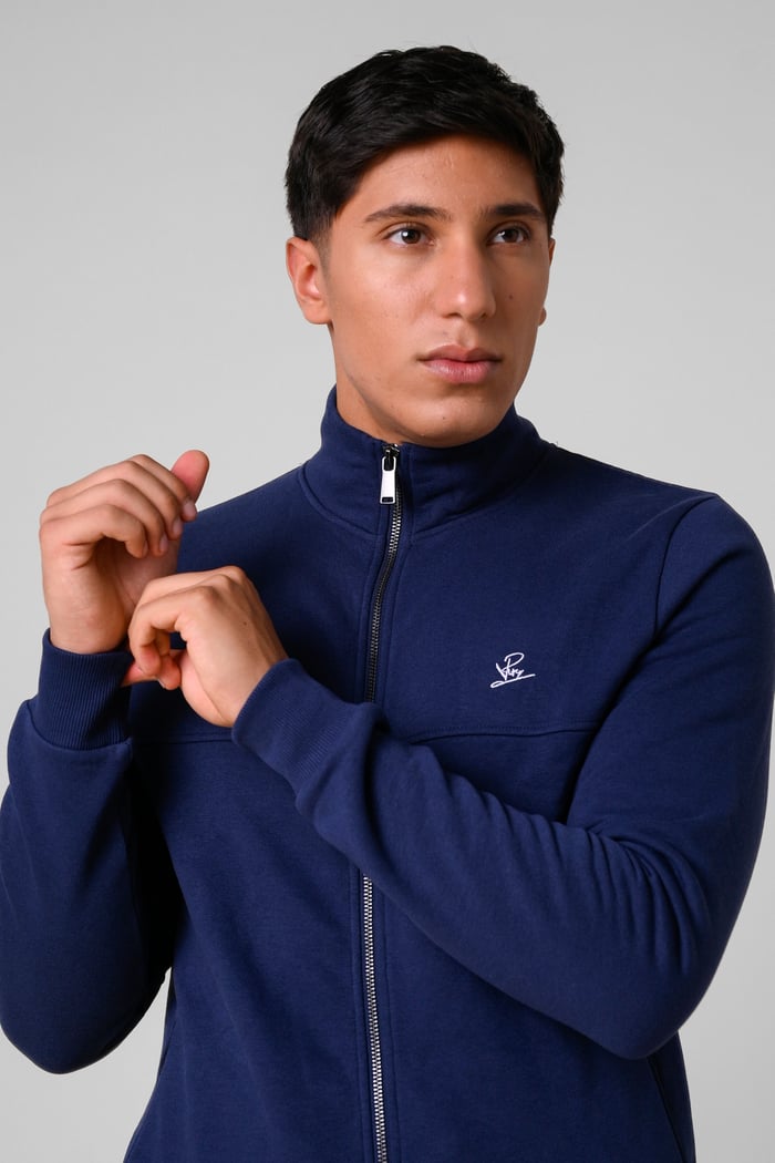 Mens Zip-Up Mock Neck Sweatshirt
