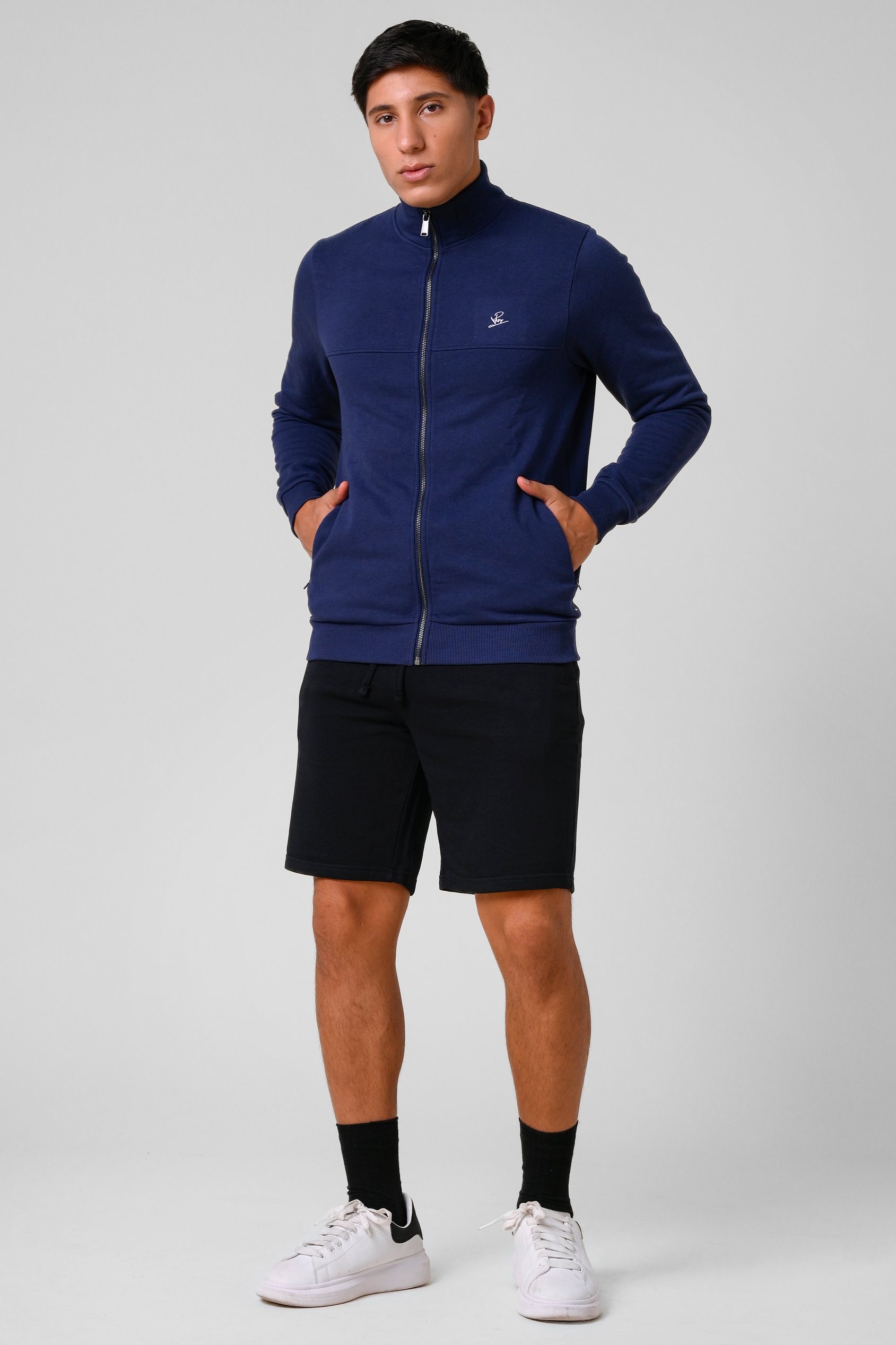 Mens Zip-Up Mock Neck Sweatshirt