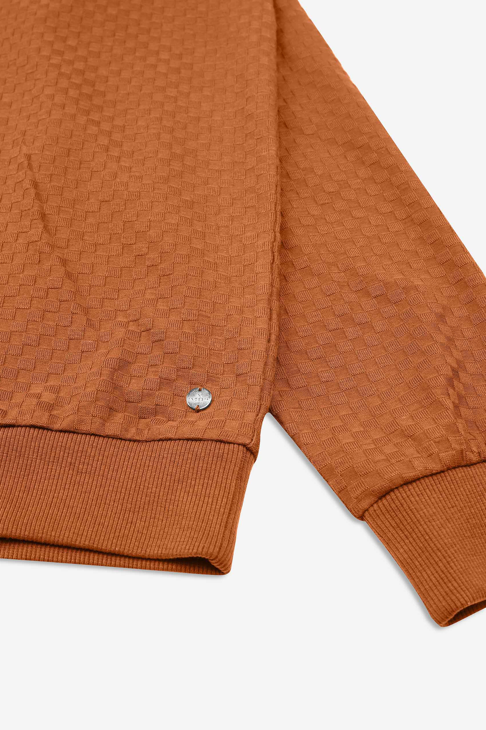 Textured Pattern High Neck Sweatshirt