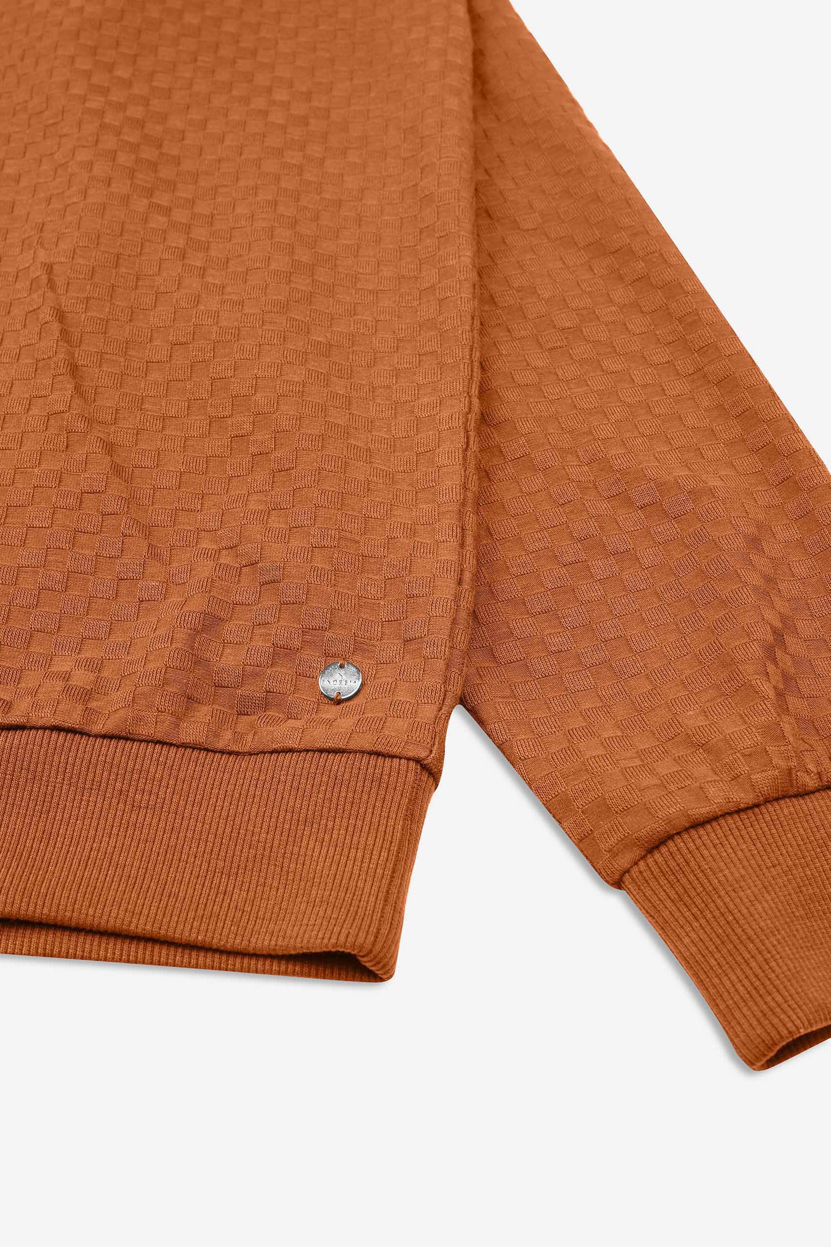 Textured Pattern High Neck Sweatshirt