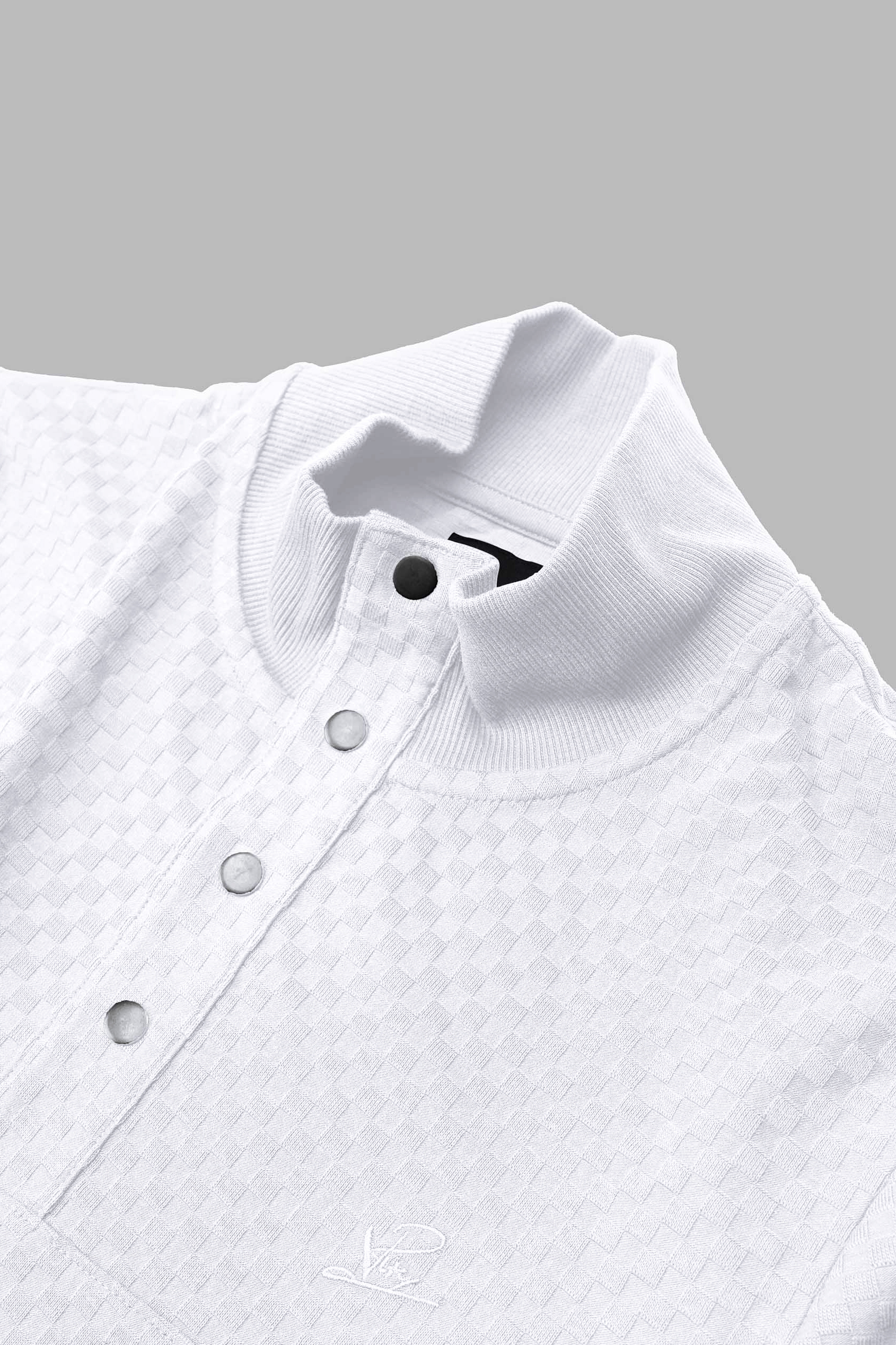 Textured Pattern High Neck Sweatshirt