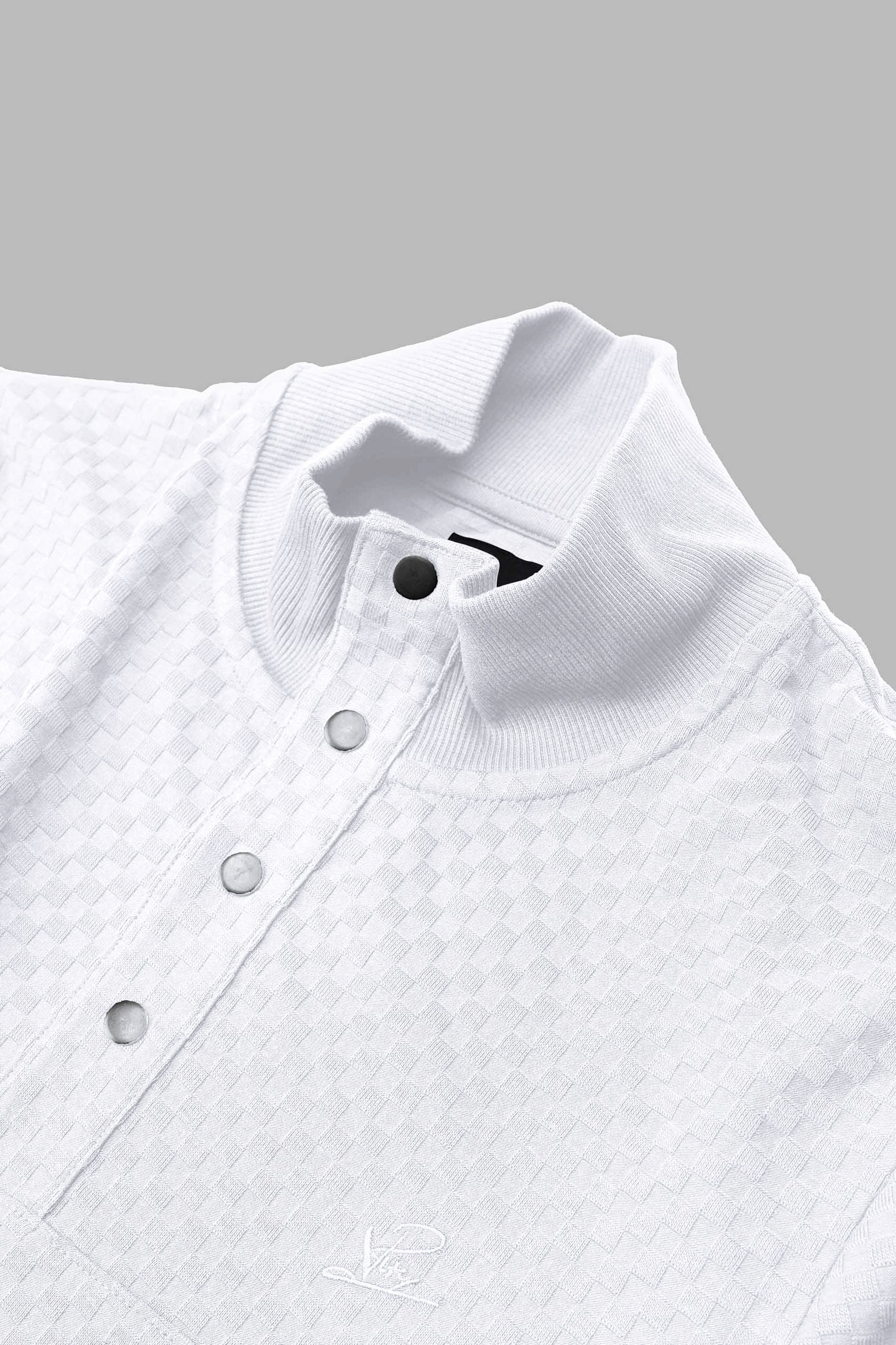 Textured Pattern High Neck Sweatshirt