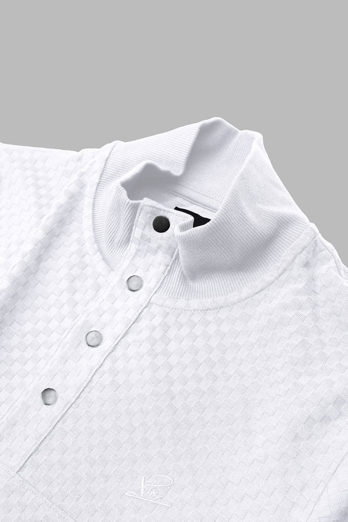 Textured Pattern High Neck Sweatshirt