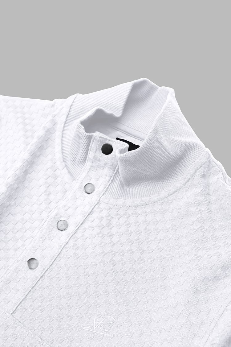 Textured Pattern High Neck Sweatshirt