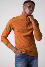 Textured Pattern High Neck Sweatshirt