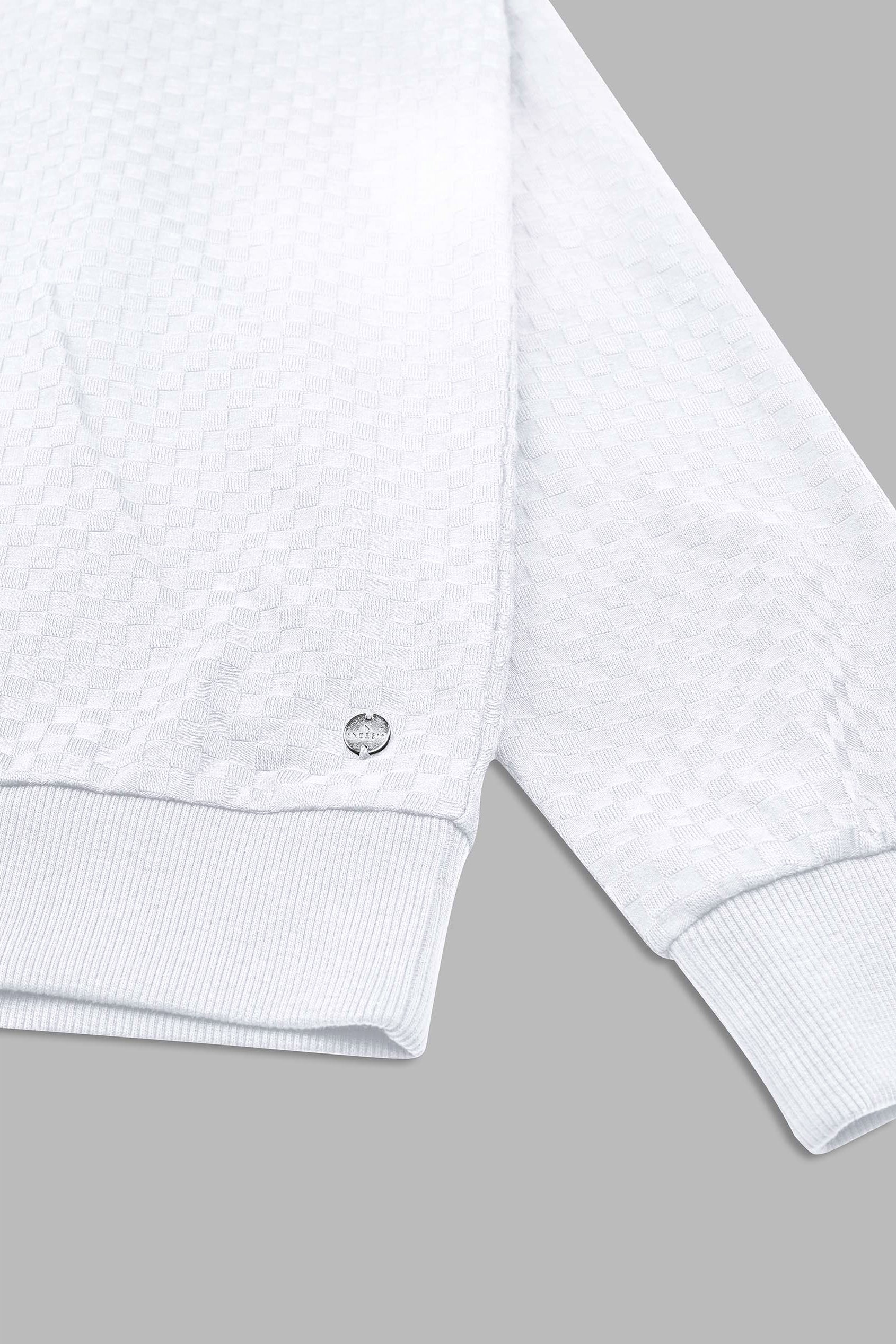 Textured Pattern High Neck Sweatshirt