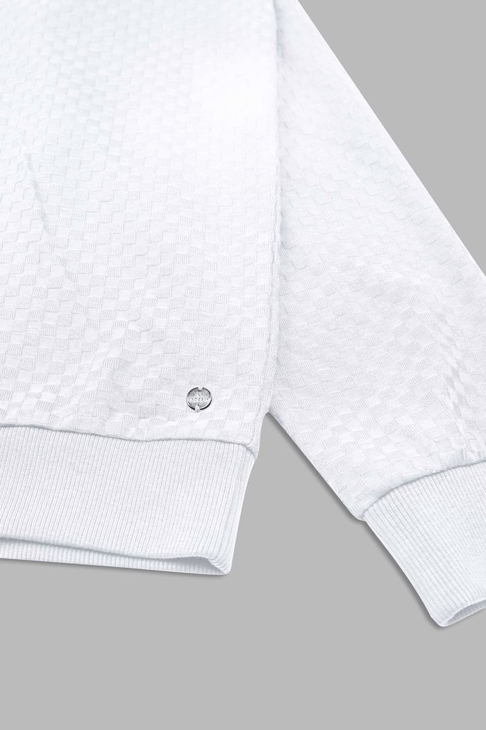 Textured Pattern High Neck Sweatshirt