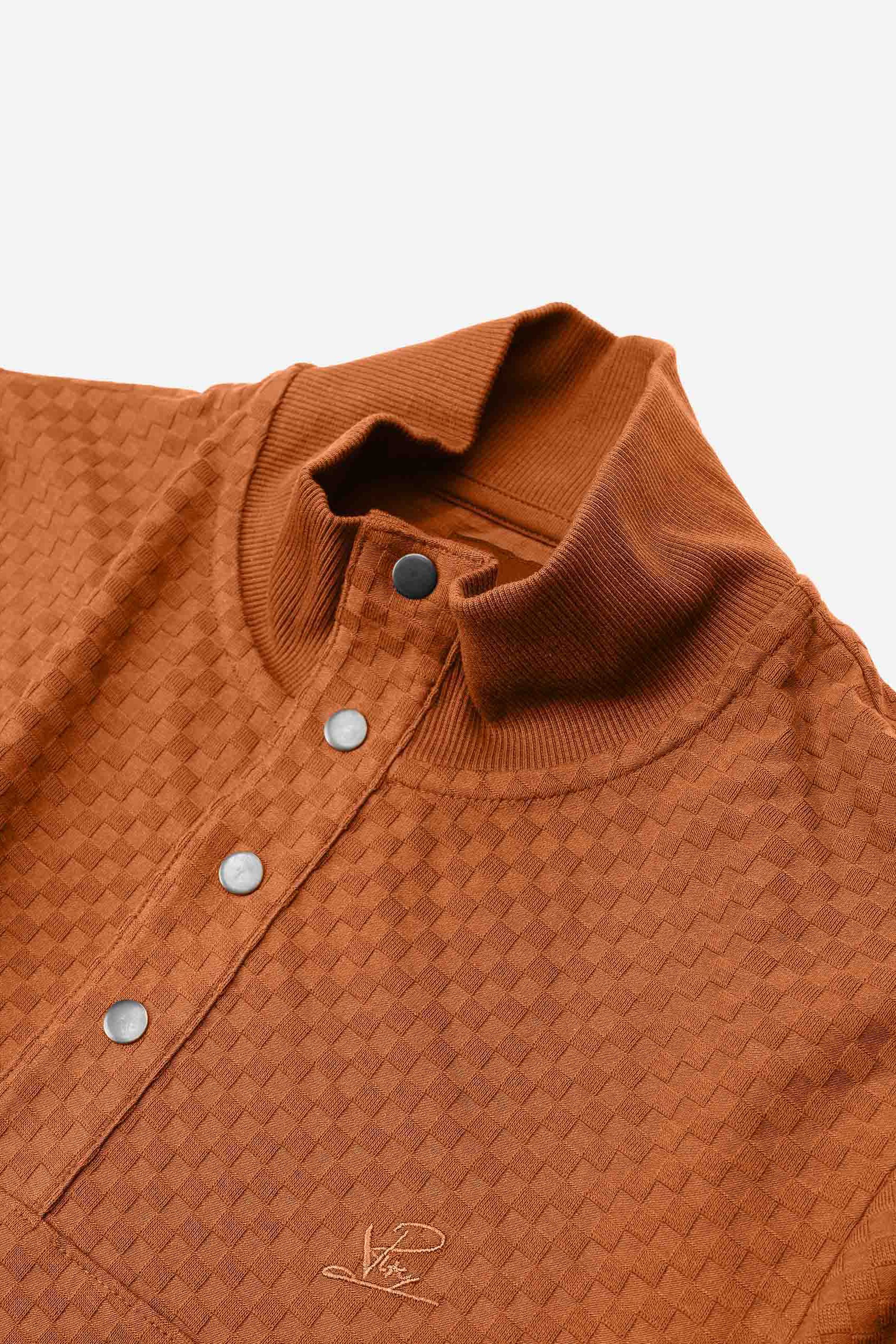 Textured Pattern High Neck Sweatshirt