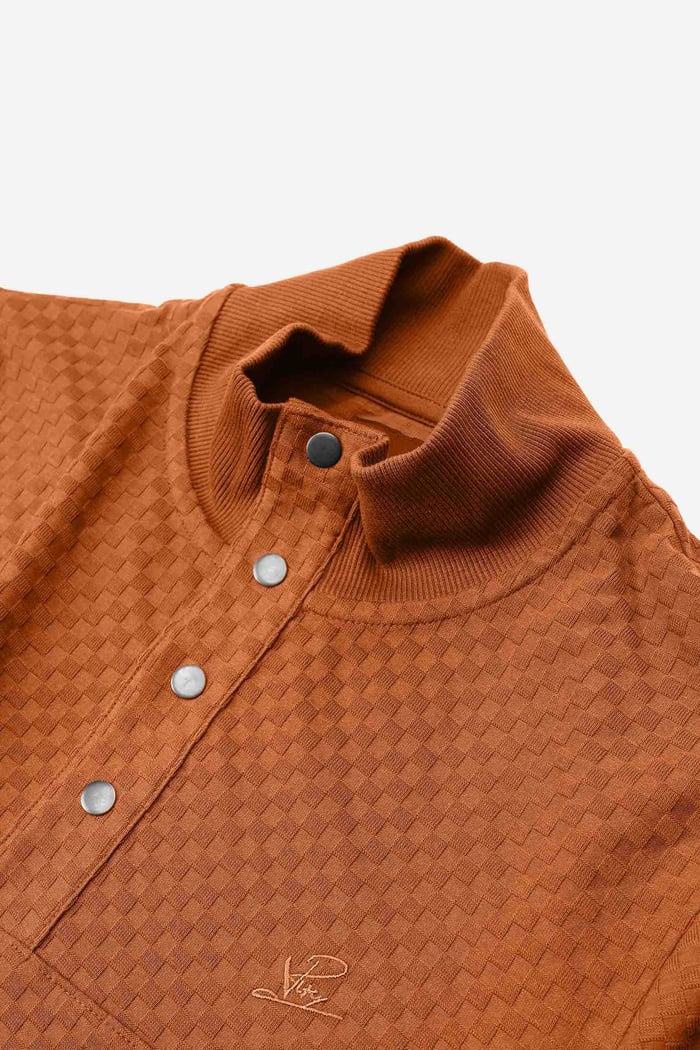 Textured Pattern High Neck Sweatshirt