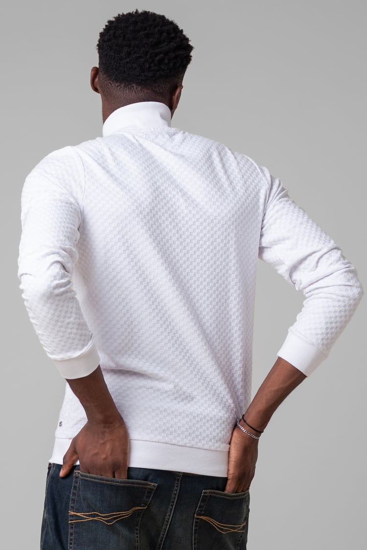 Textured Pattern High Neck Sweatshirt