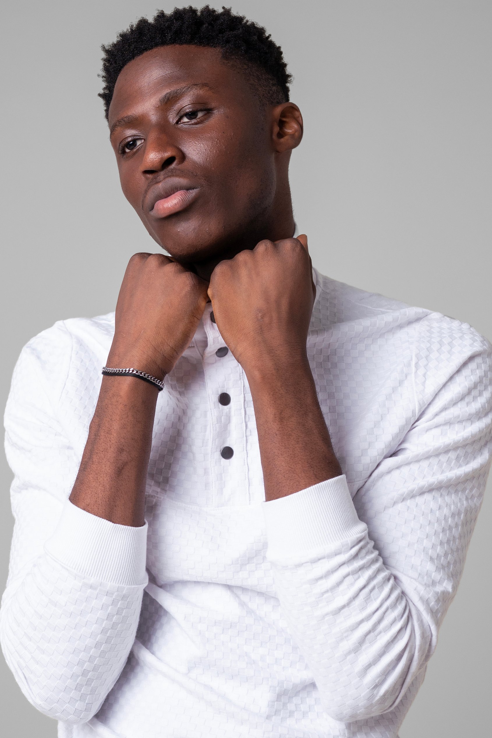 Textured Pattern High Neck Sweatshirt