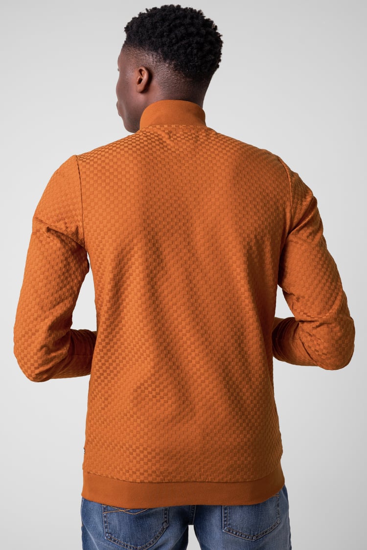 Textured Pattern High Neck Sweatshirt