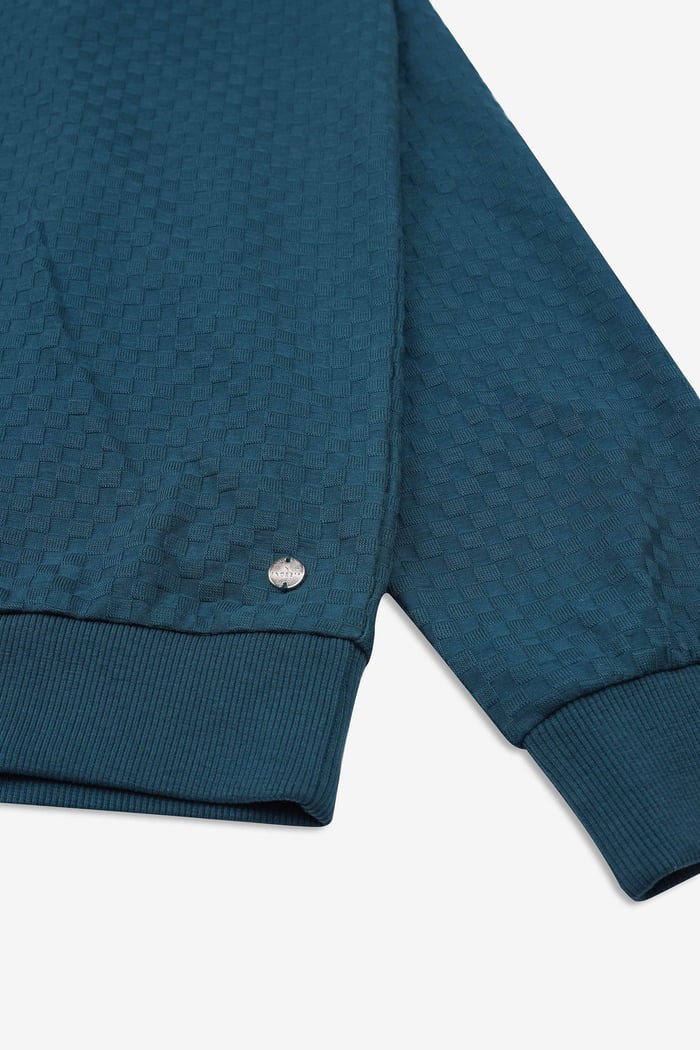 Textured Pattern High Neck Sweatshirt