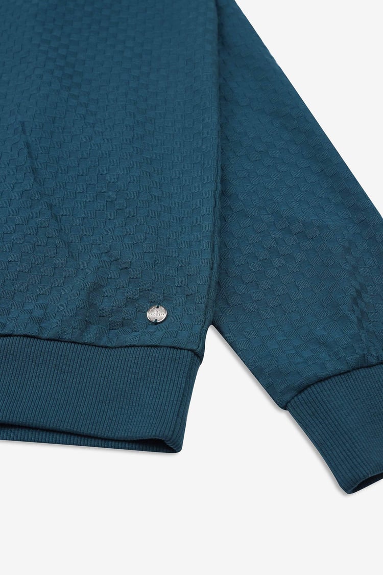 Textured Pattern High Neck Sweatshirt