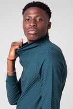 Textured Pattern High Neck Sweatshirt