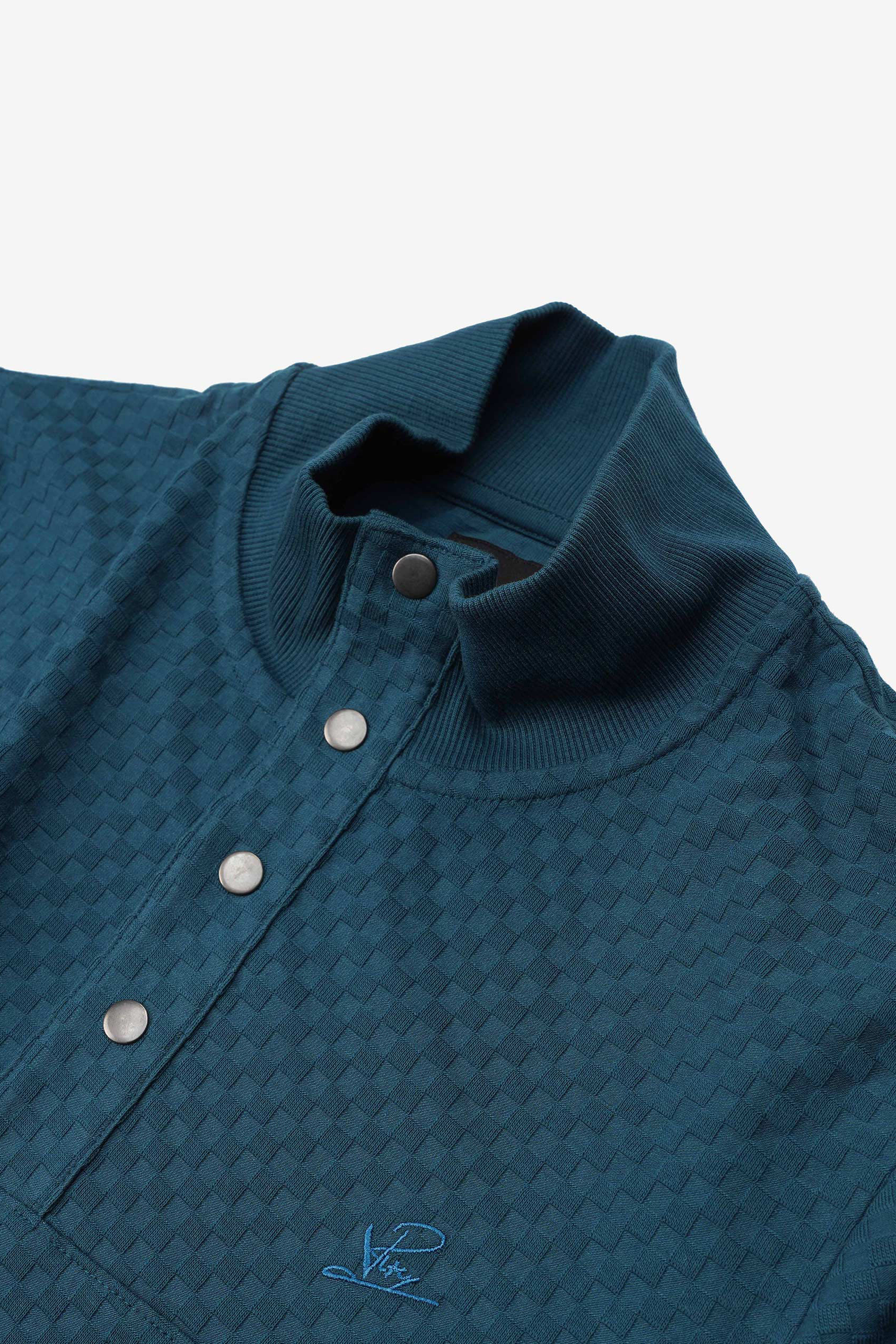 Textured Pattern High Neck Sweatshirt