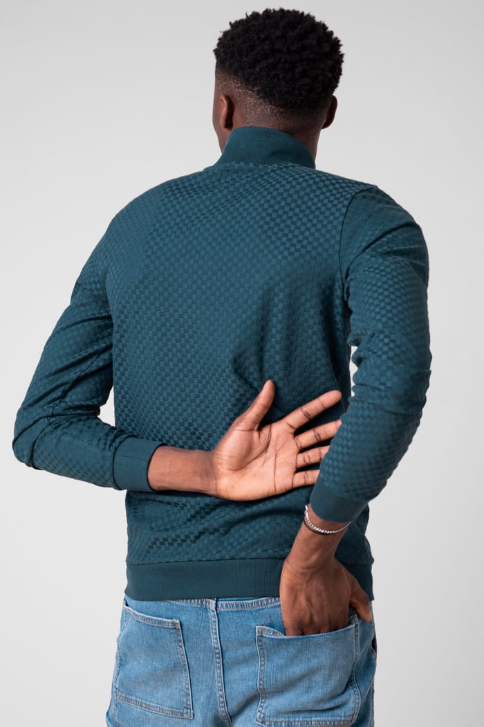 Textured Pattern High Neck Sweatshirt