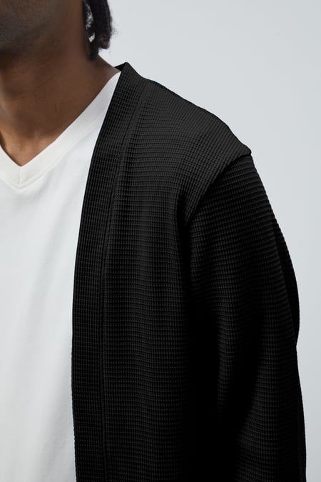 Black Waffle Cardigan