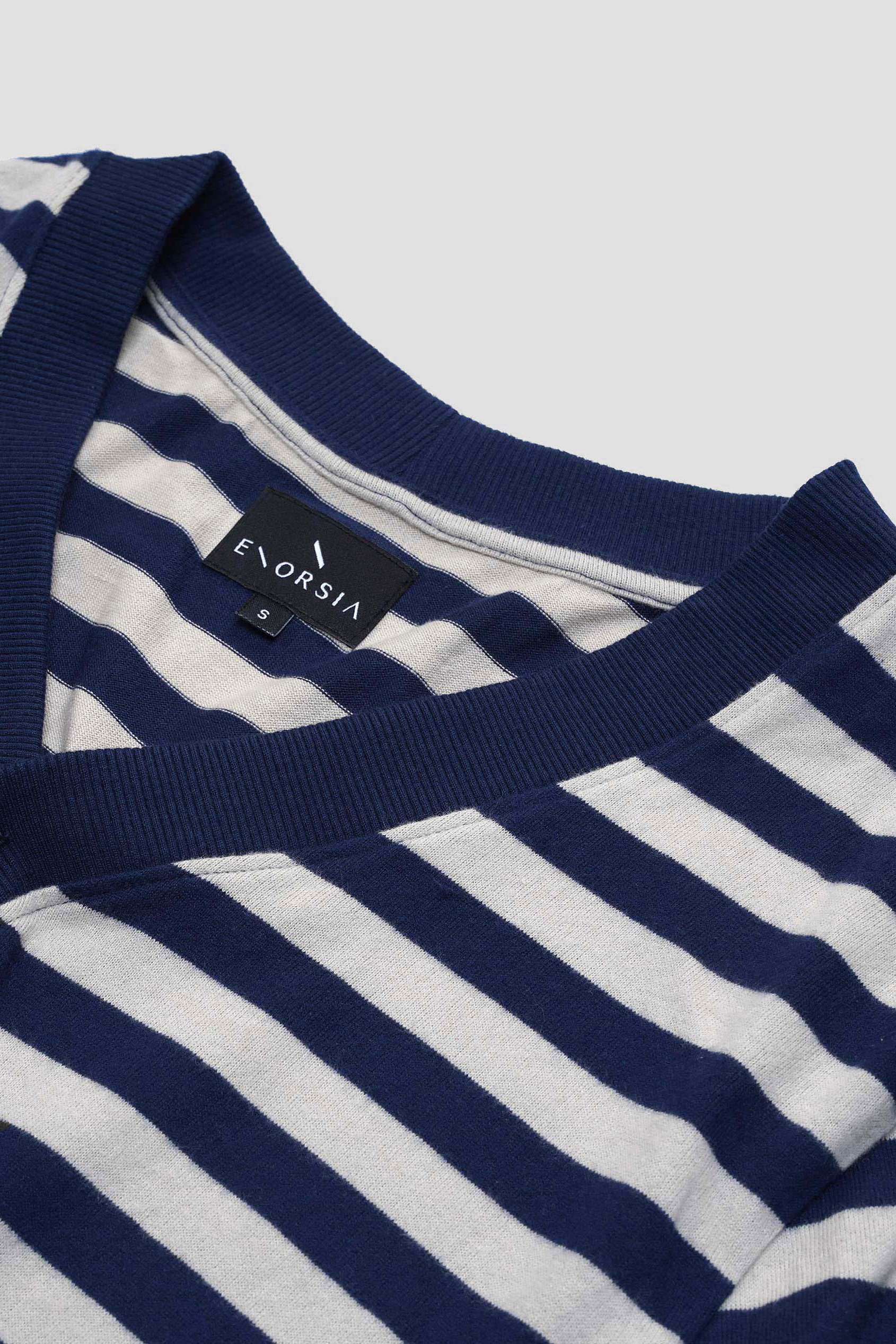 Striped V-neck Button Front Cardigan