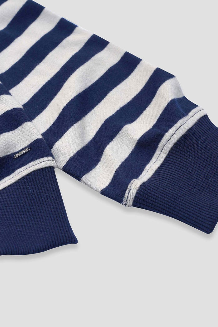 Striped V-neck Button Front Cardigan