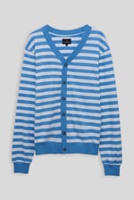 Striped V-neck Button Front Cardigan