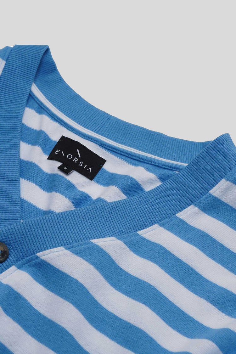 Striped V-neck Button Front Cardigan