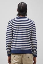 Striped V-neck Button Front Cardigan