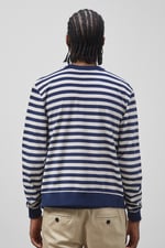 Striped V-neck Button Front Cardigan