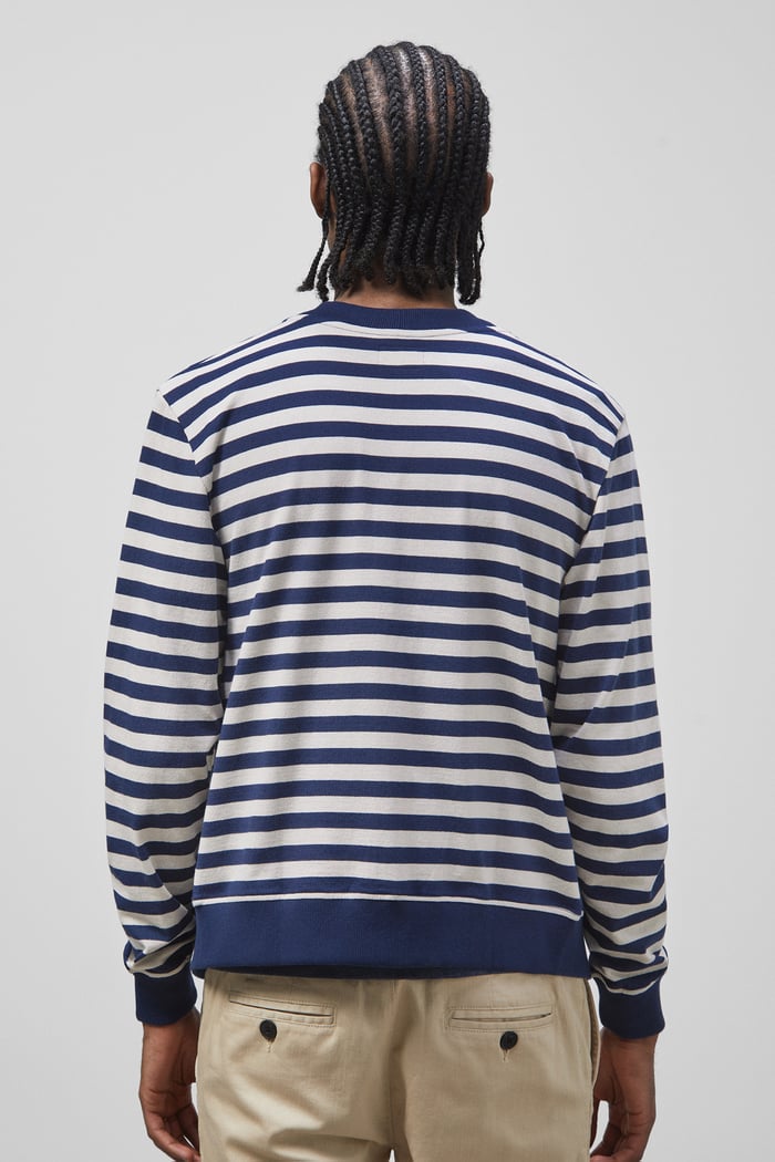 Striped V-neck Button Front Cardigan