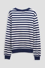 Striped V-neck Button Front Cardigan