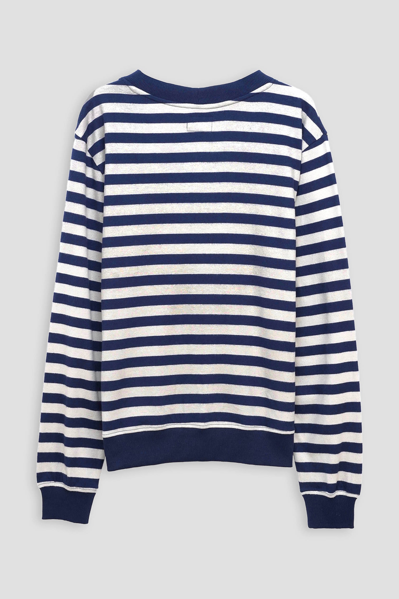 Striped V-neck Button Front Cardigan