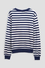 Striped V-neck Button Front Cardigan