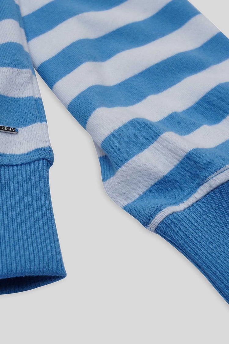 Striped V-neck Button Front Cardigan