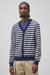 Striped V-neck Button Front Cardigan