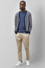 Striped V-neck Button Front Cardigan