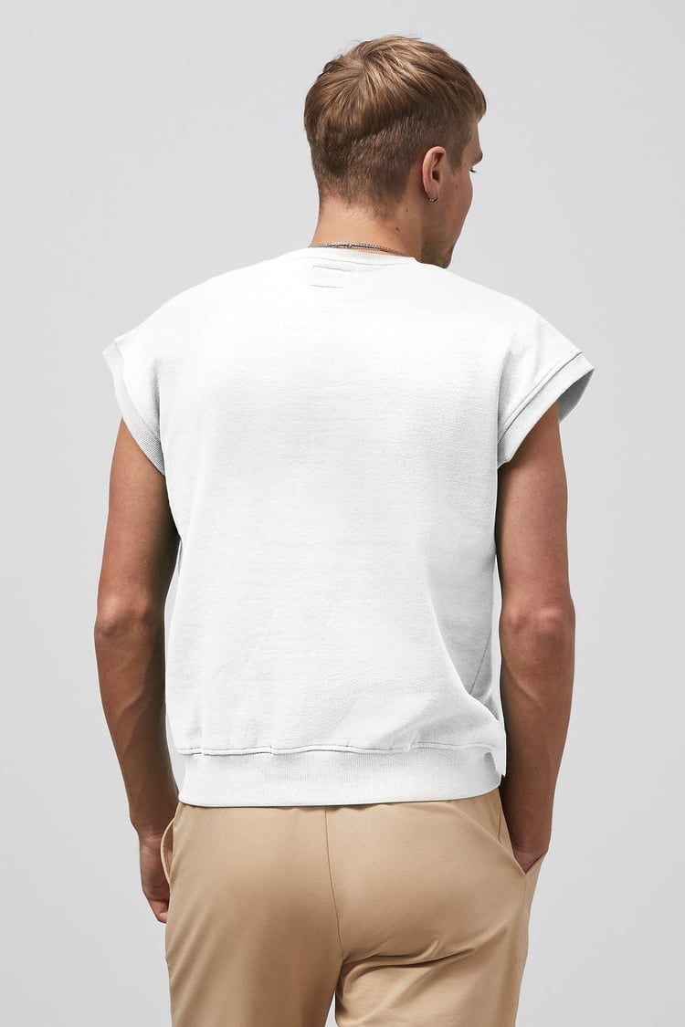 Crew Neck Sleeveless Sweatshirt