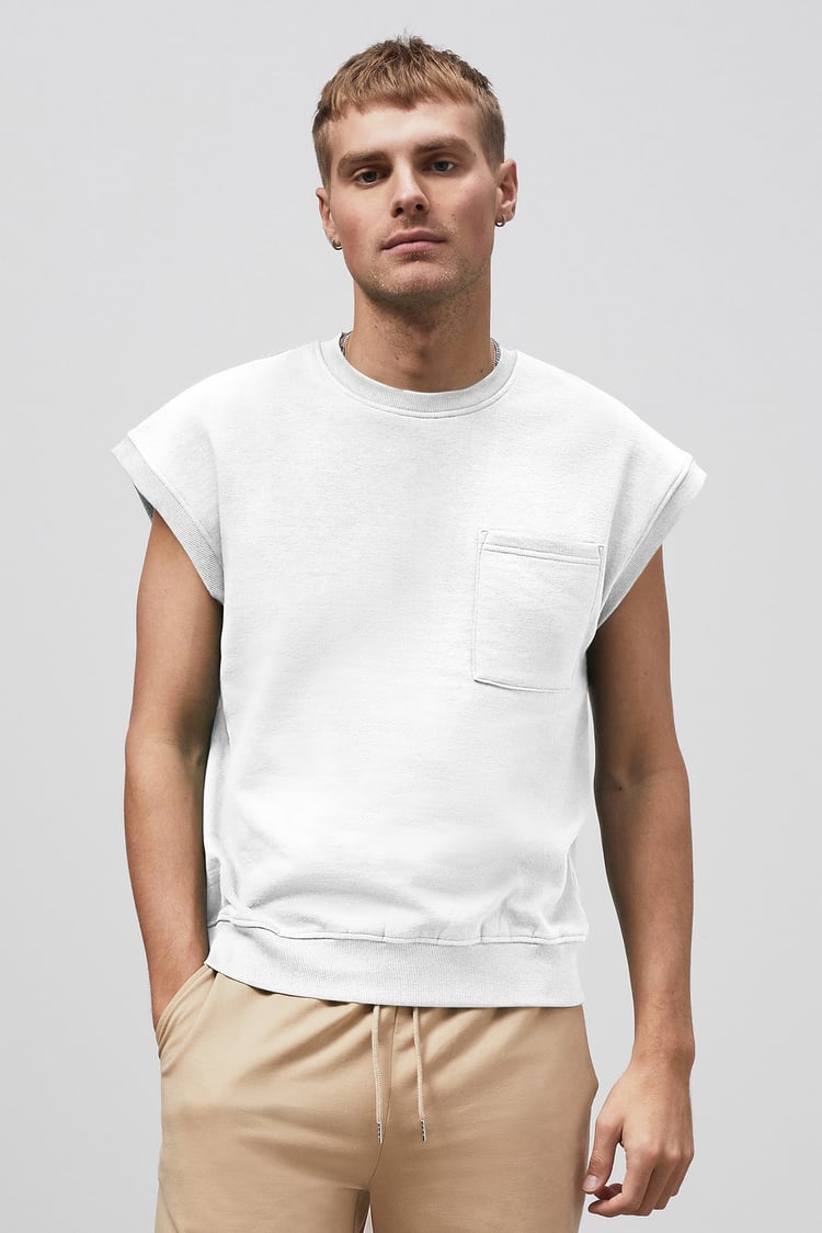 Crew Neck Sleeveless Sweatshirt