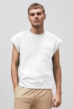Crew Neck Sleeveless Sweatshirt