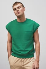Crew Neck Sleeveless Sweatshirt