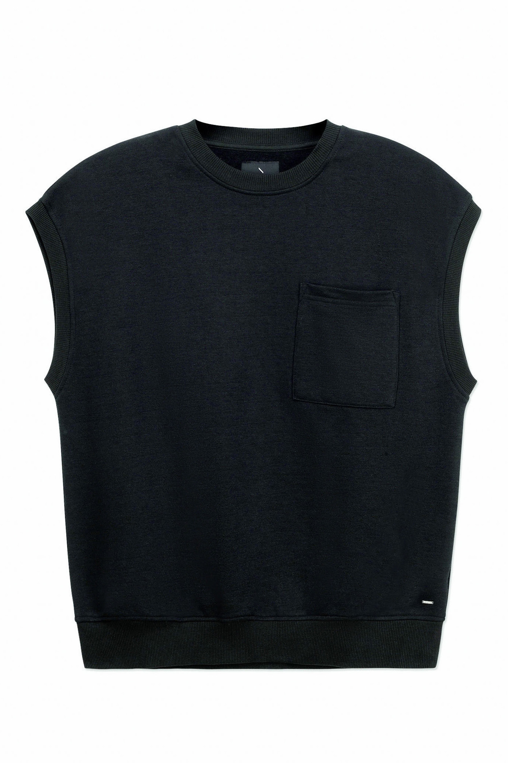 Crew Neck Sleeveless Sweatshirt