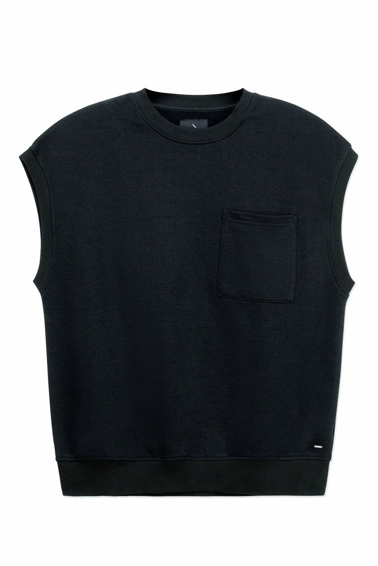 Crew Neck Sleeveless Sweatshirt