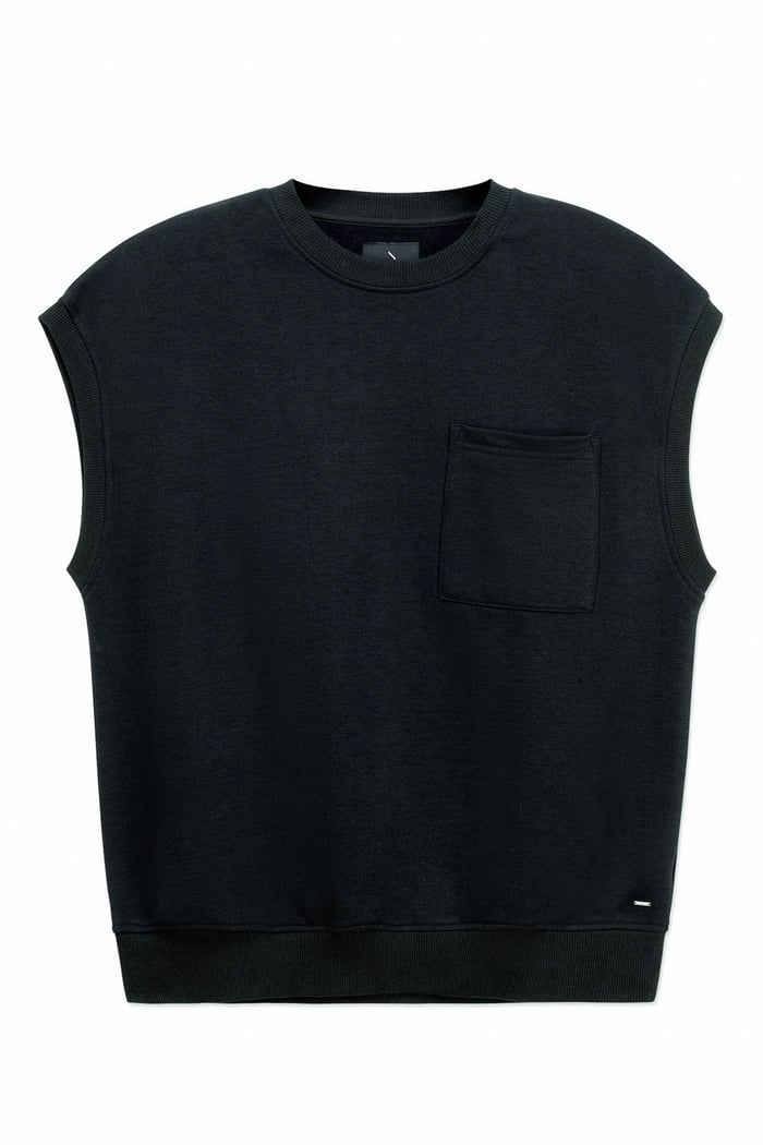 Crew Neck Sleeveless Sweatshirt