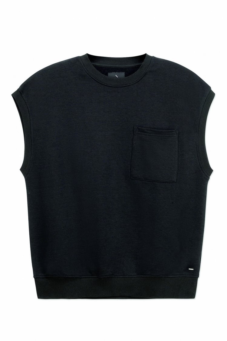 Crew Neck Sleeveless Sweatshirt