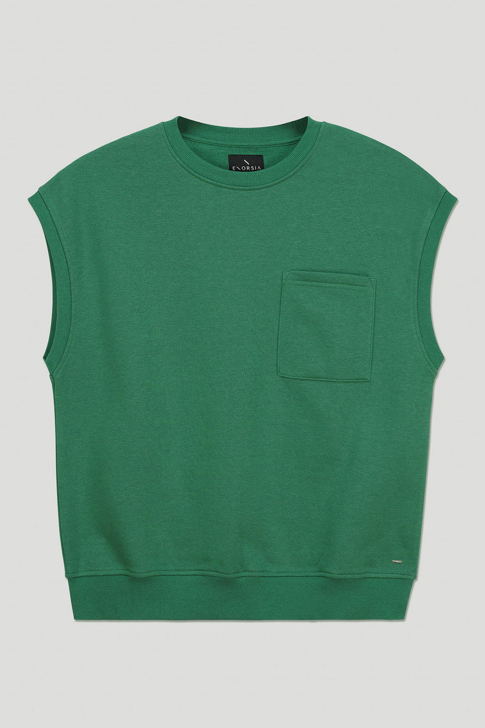 Crew Neck Sleeveless Sweatshirt