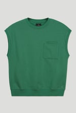 Crew Neck Sleeveless Sweatshirt