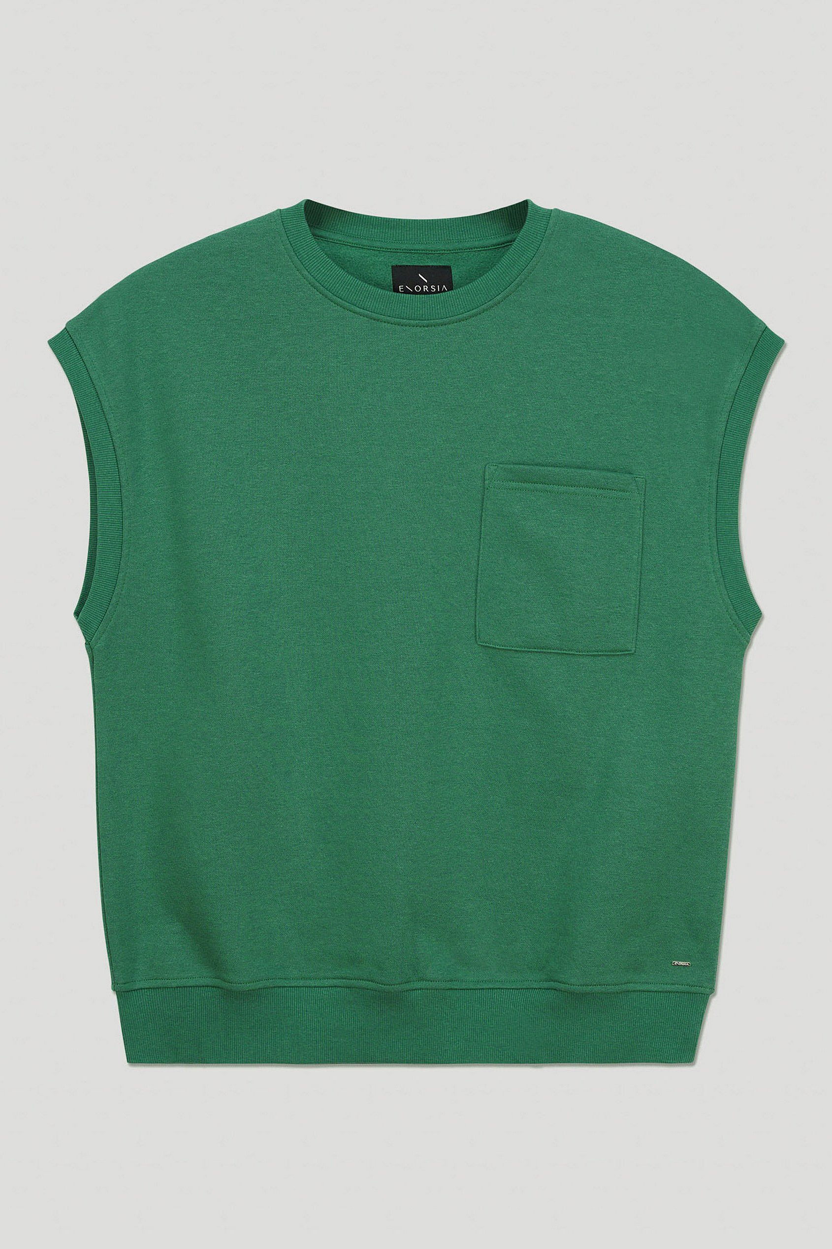 Crew Neck Sleeveless Sweatshirt