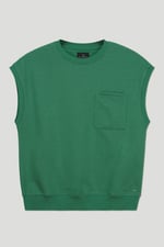 Crew Neck Sleeveless Sweatshirt