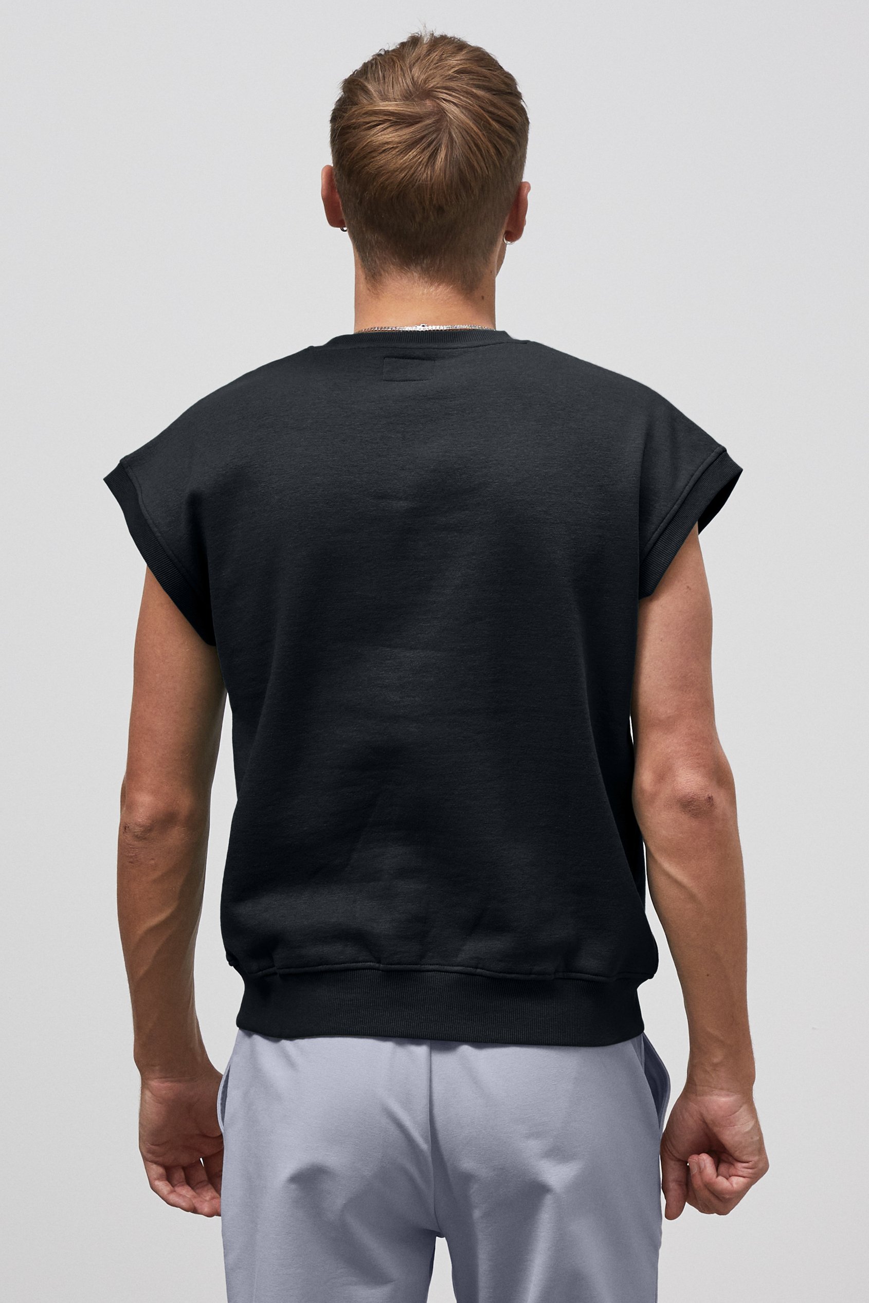 Crew Neck Sleeveless Sweatshirt