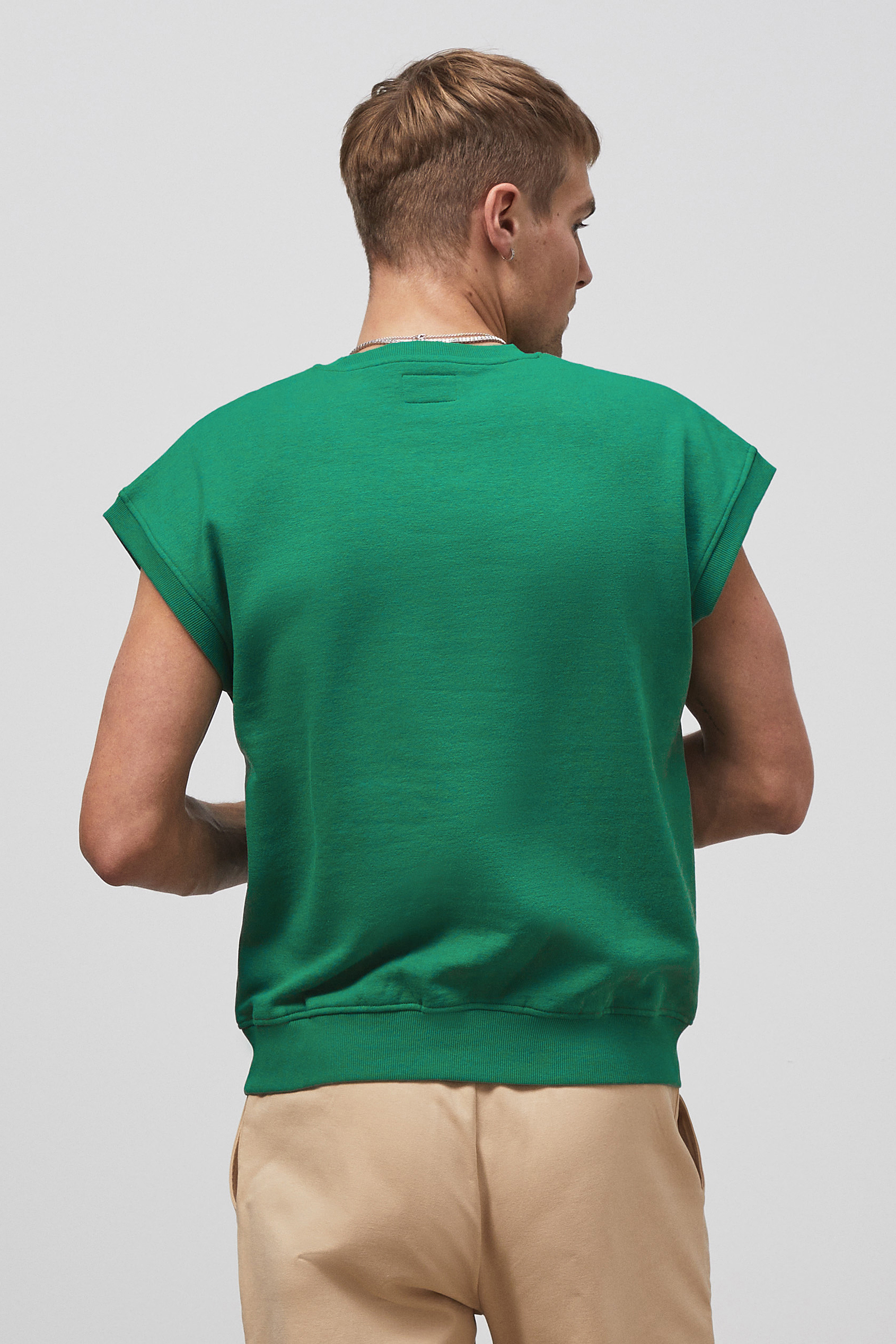 Crew Neck Sleeveless Sweatshirt